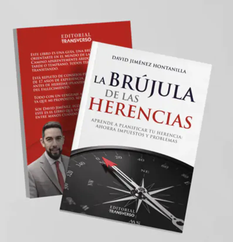 Portada y contraportada del libro «La brújula de las herencias», de David Jiménez Hontanilla